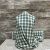 Sage Gingham Organic Cotton Knit - Sold by the half yard