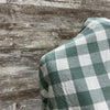 Sage Gingham Organic Cotton Knit - Sold by the half yard