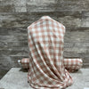 Rose Gingham Organic Cotton Knit - Sold by the half yard