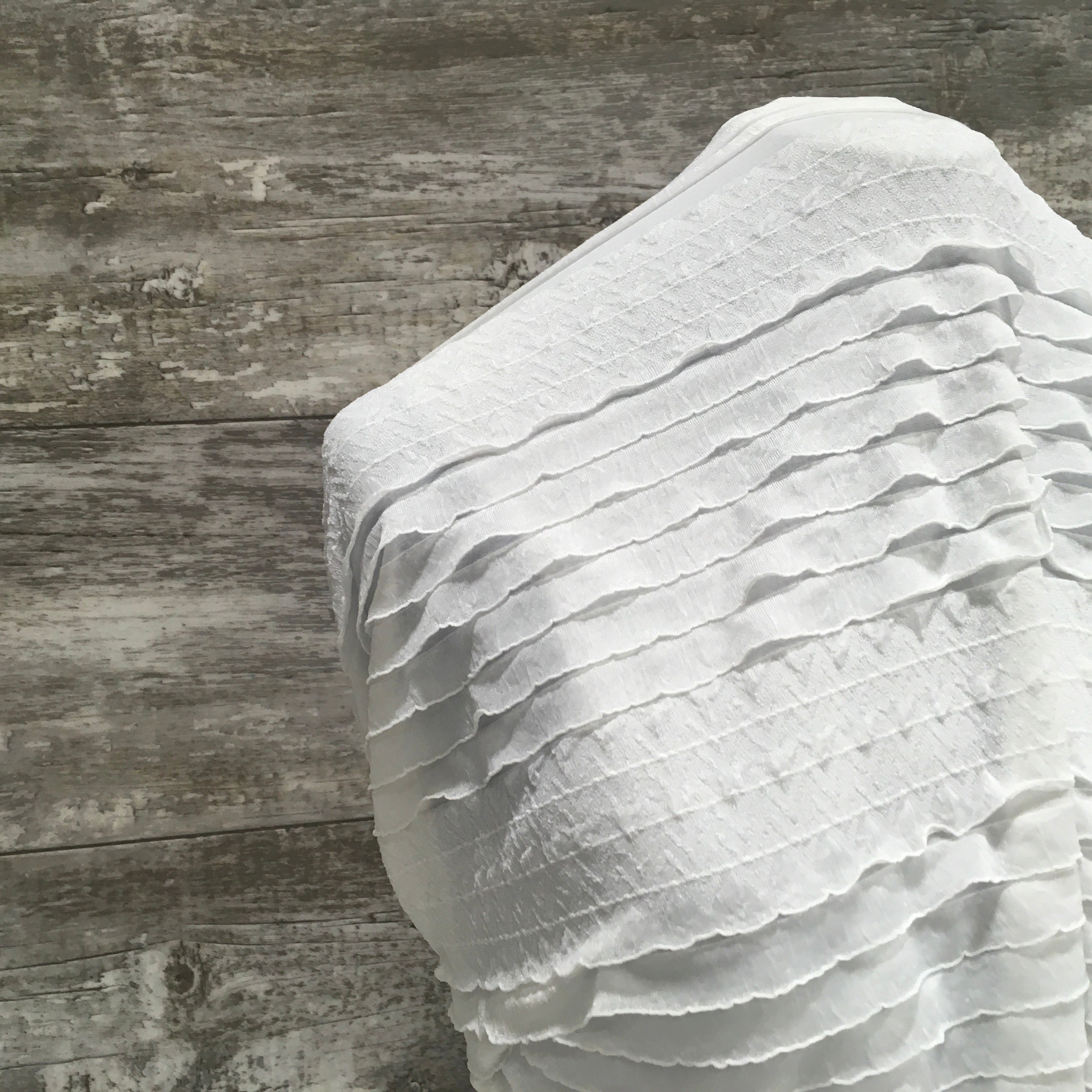 Ruffles / White| Sold by the half yard