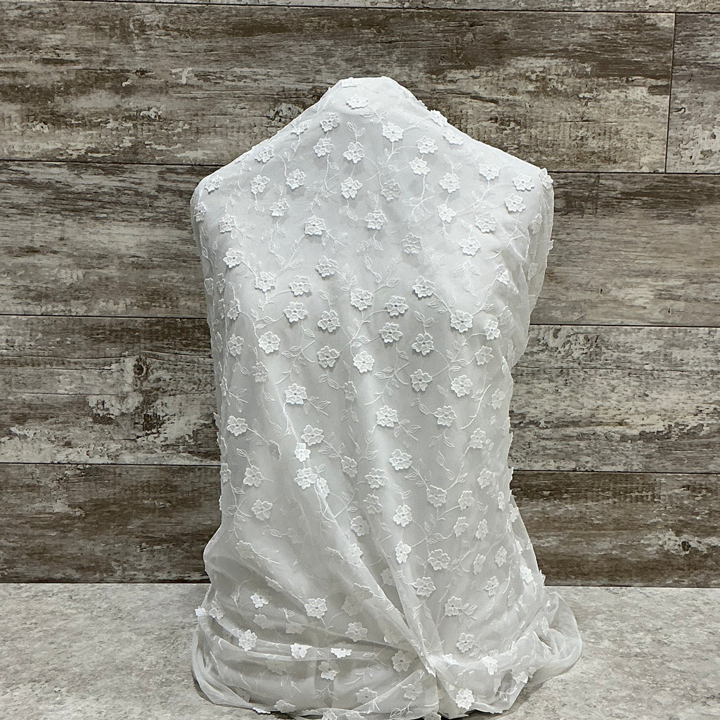 3D Floral Arbor 03 Off White - Sold by the half yard