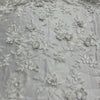 3D Embroidered Rose Ivory - Sold by the half yard