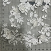 3D Embroidered Rose Ivory - Sold by the half yard