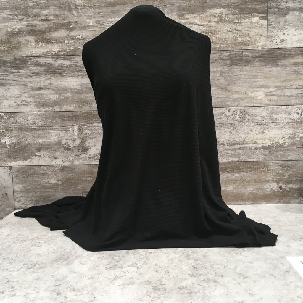 Narrow Ribbed Stripe DBP  -  Black | Sold by half yard