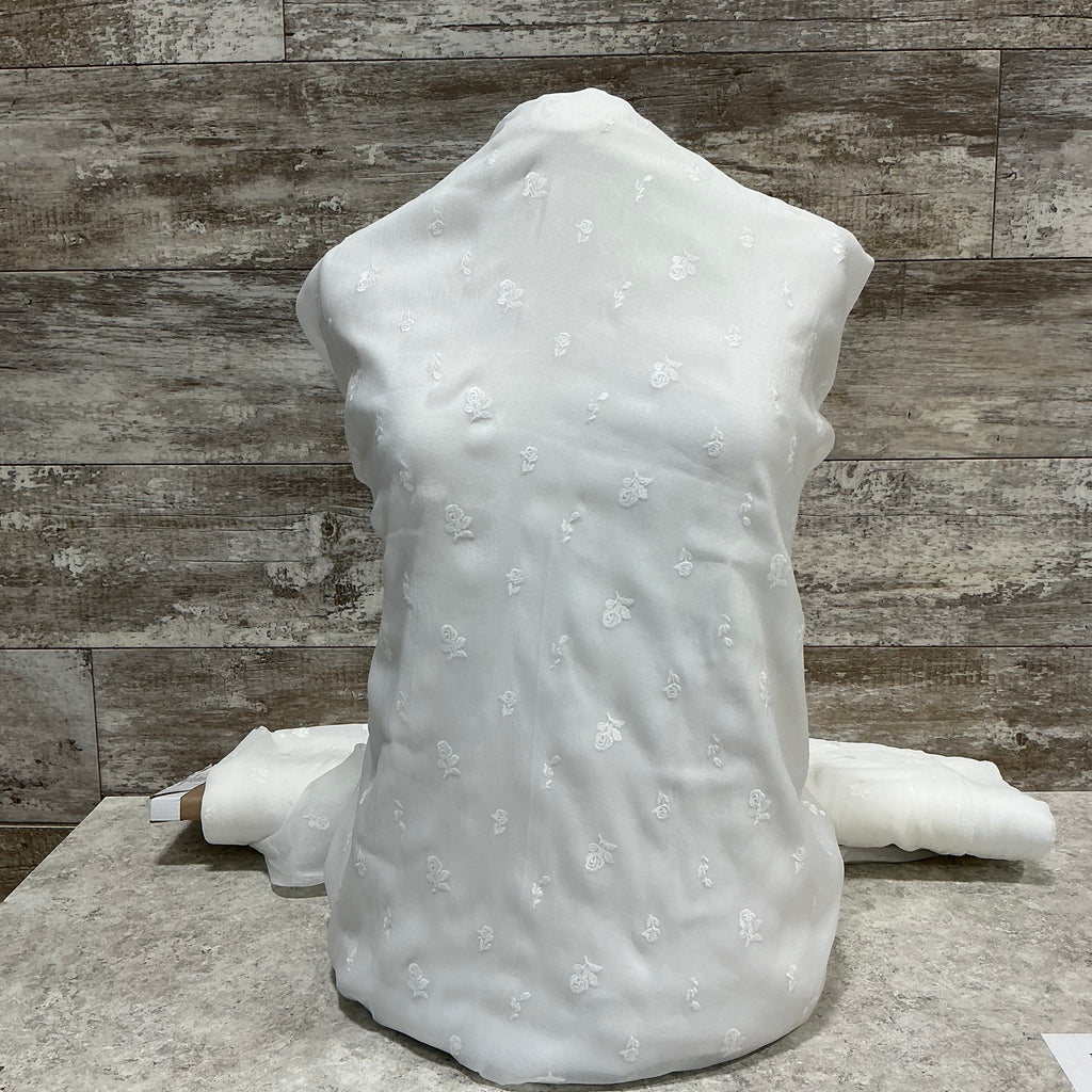 Floral Organza 03 Off White/Blanc - Sold by the half yard