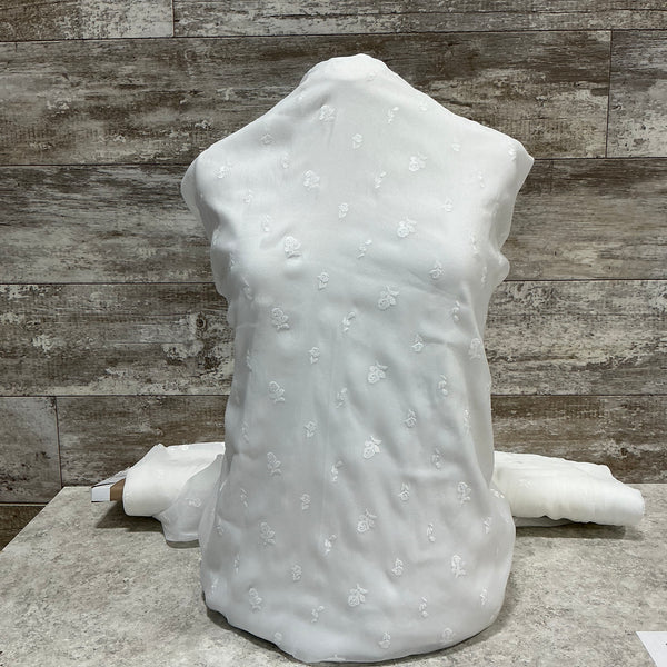 Floral Organza 03 Off White/Blanc - Sold by the half yard