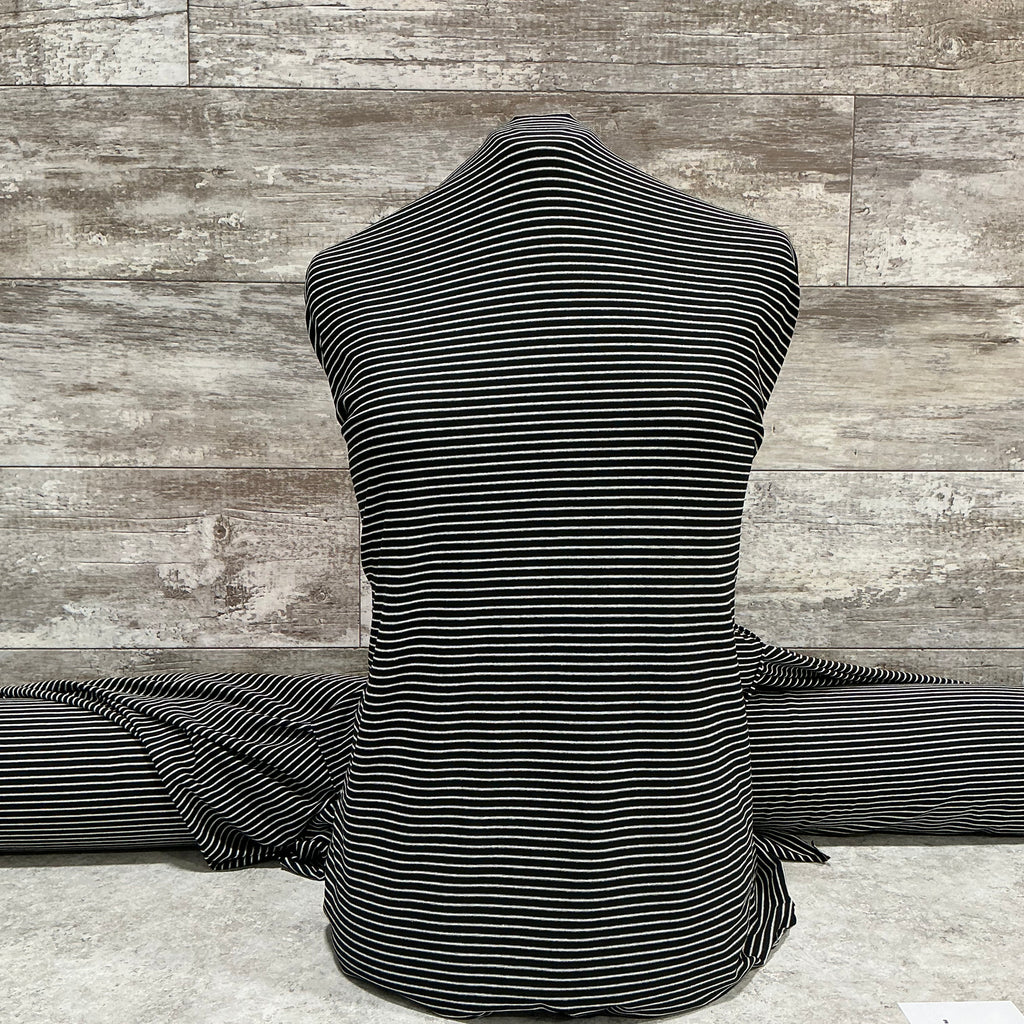 Black & White Stripe l Sold by the half yard