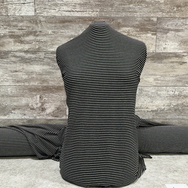 Black & White Stripe l Sold by the half yard