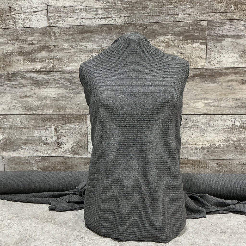 Gray Textured Rib l Sold by the half yard