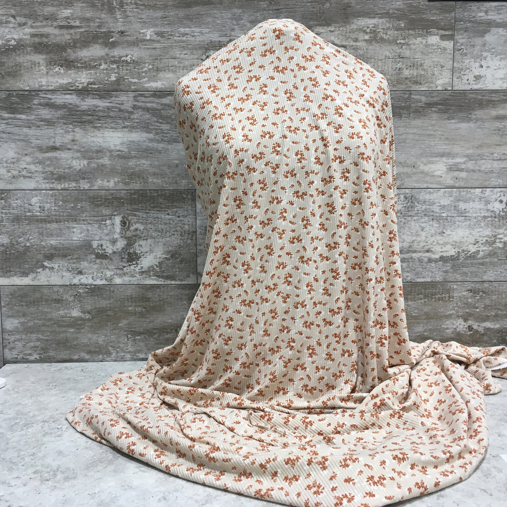Ribbed DBP Sandy Ditsy Floral | Sold by half yard