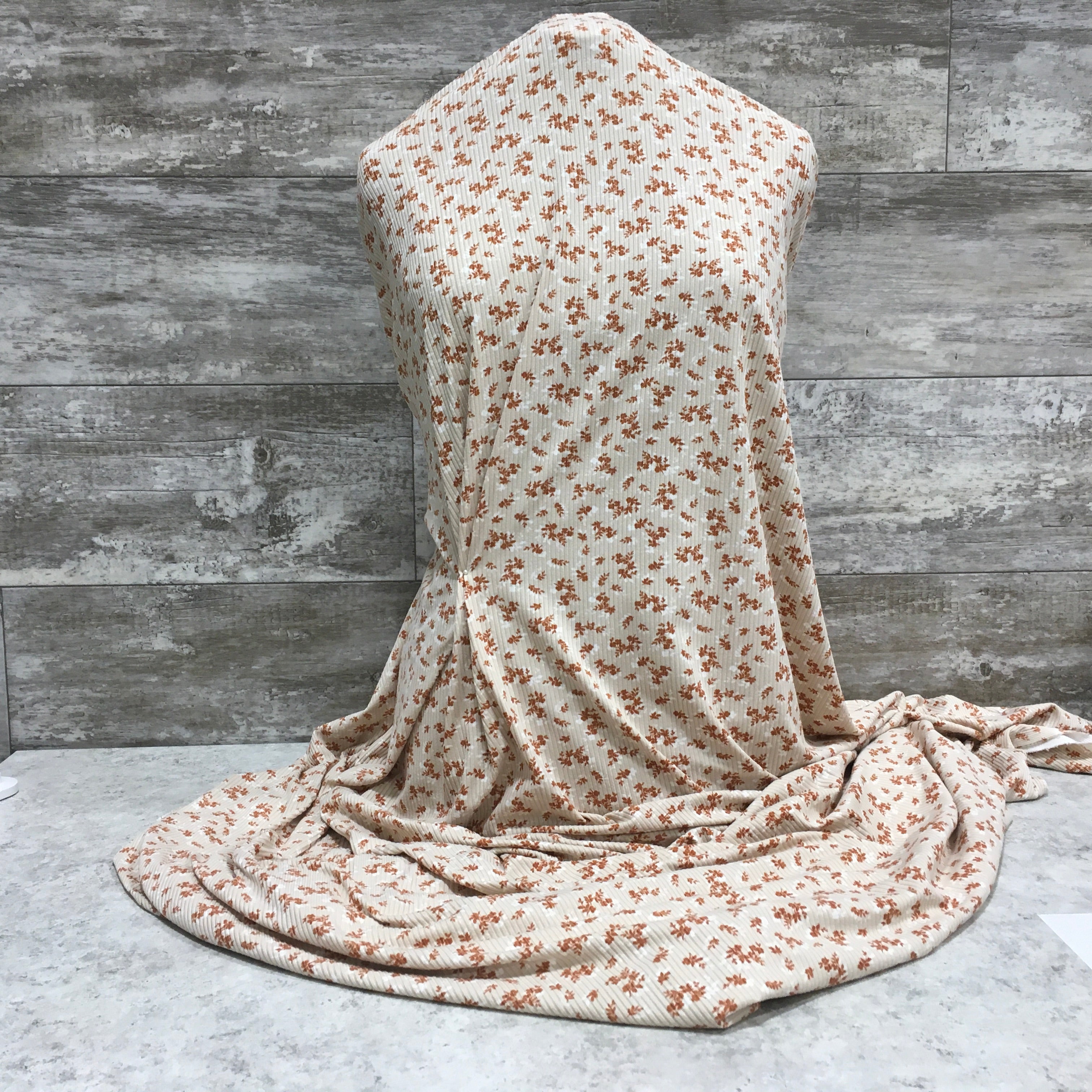 Ribbed DBP Sandy Ditsy Floral | Sold by half yard