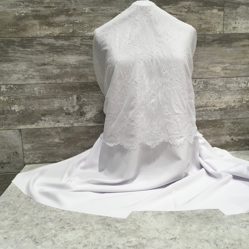 Bridal Lace- The Mrs! 101 Optic White /Sold by the half yard