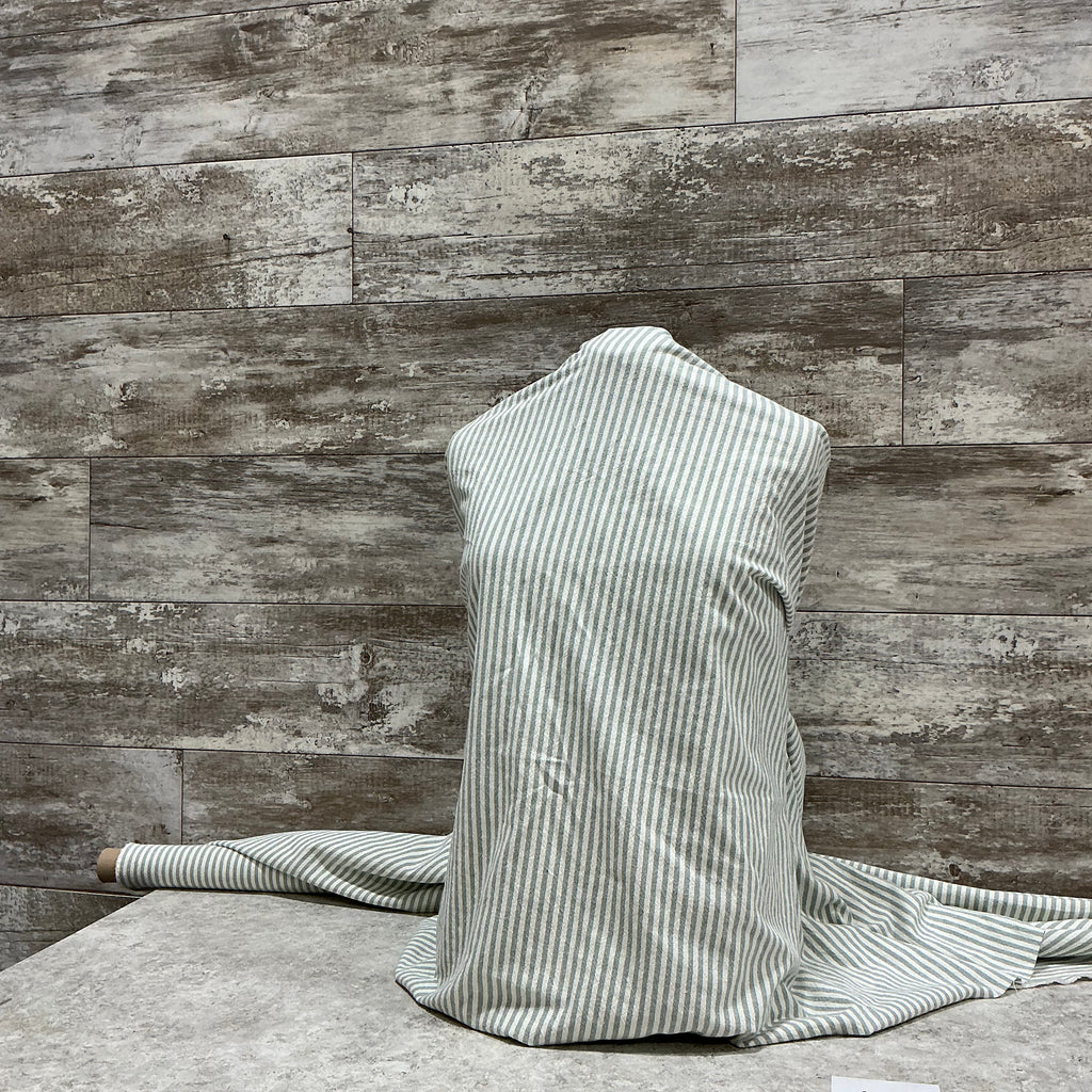 Organic Cotton Stripe - Green | Sold by the half yard