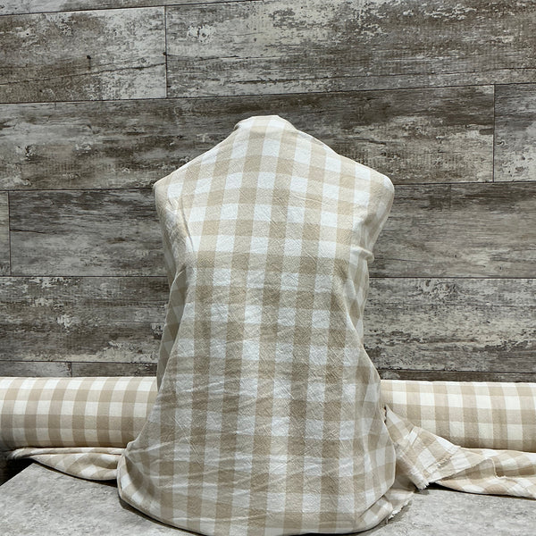 Tan Gingham - Organic Cotton | Sold by the half yard