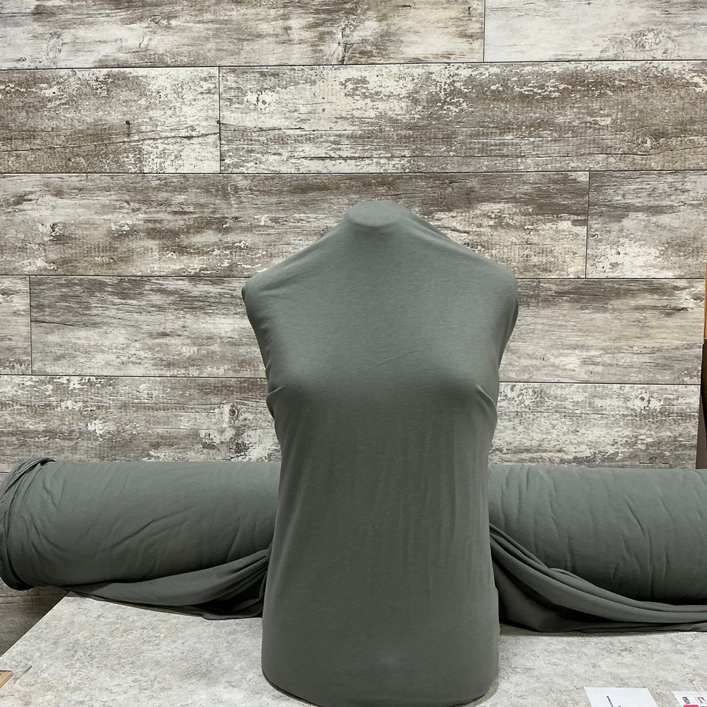 Cotton Jersey Verde Grey - Sold by the half yard