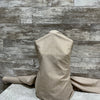 Italian Poly Cotton Bamboo Leaf Print Beige - Sold by the half yard