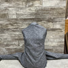 Italian Poly Cotton Bamboo Leaf Print Charcoal - Sold by the half yard