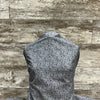 Italian Poly Cotton Bamboo Leaf Print Charcoal - Sold by the half yard