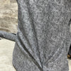 Italian Poly Cotton Bamboo Leaf Print Charcoal - Sold by the half yard
