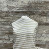 Horizontal Stripe Pistachio Beige Linen - sold by the half yard