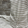 Horizontal Stripe Pistachio Beige Linen - sold by the half yard