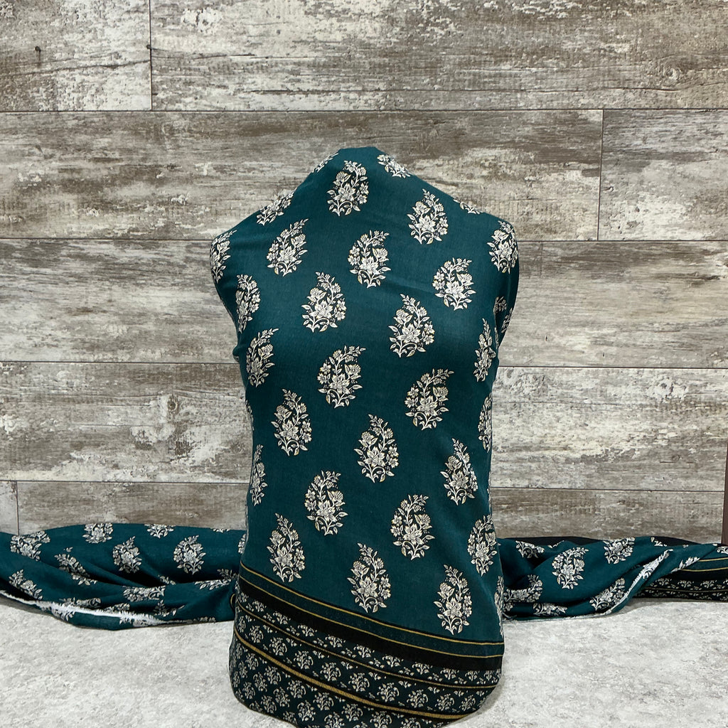 Wintergreen Wool Challis - Sold by the half yard