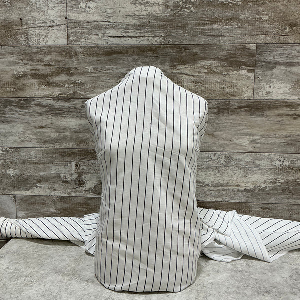 B&W Striped Linen Cotton Blend - Sold by the half yard