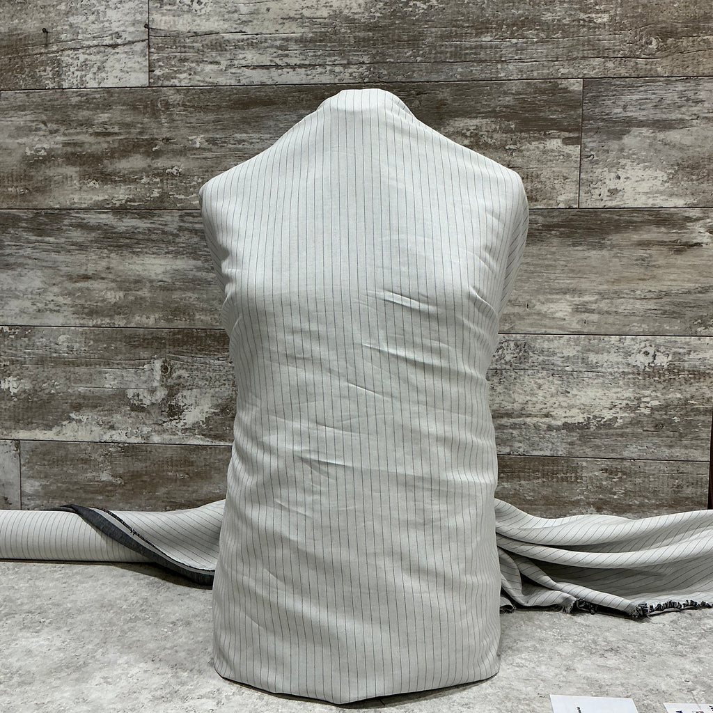 Linen/Cotton Reversible Really Striped/Charcoal - Sold by the half yard