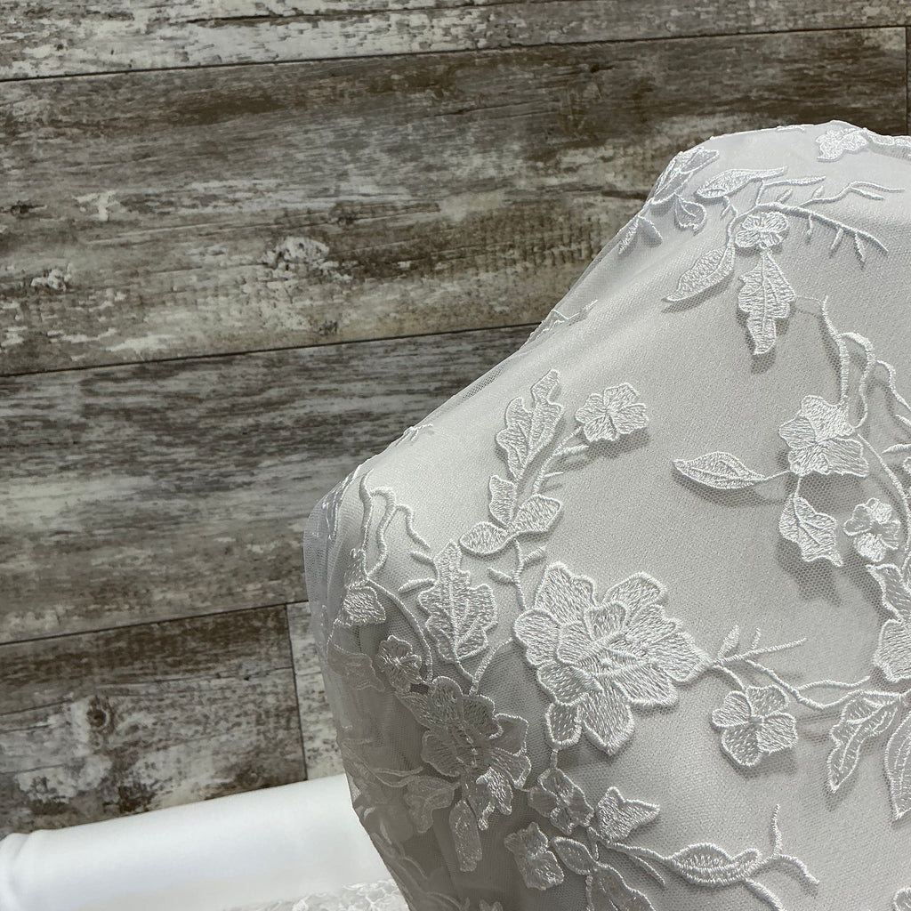 Gardinia Grace 01 White - Sold by the half yard
