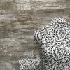 Bamboo Print - Light Gray & Black  l Sold by the half yard