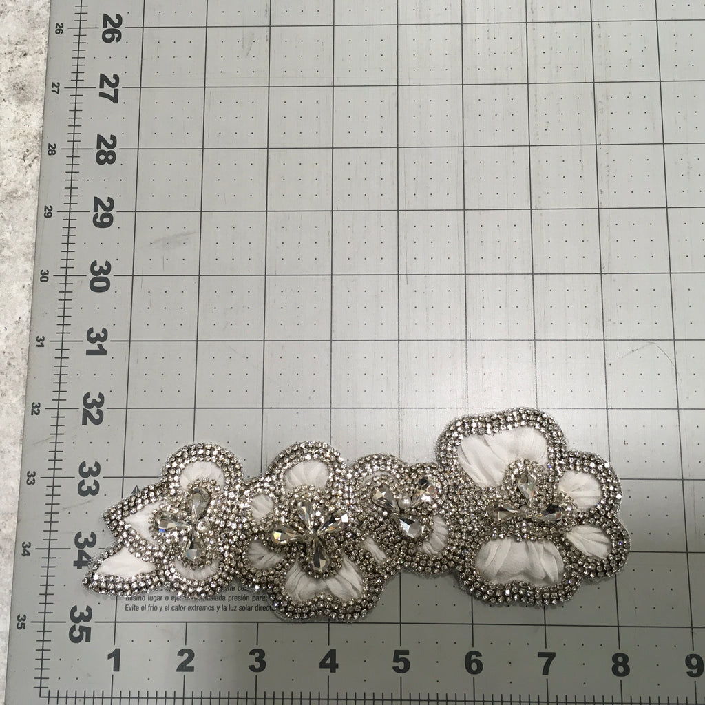 Applique/ Claire Metallic Beaded - Sold by the half yard