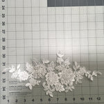 Applique/ Rosa Pure White Beaded - Sold by the half yard