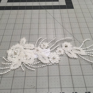 Applique/ Brynlee Beaded Ivory- Sold by the half yard