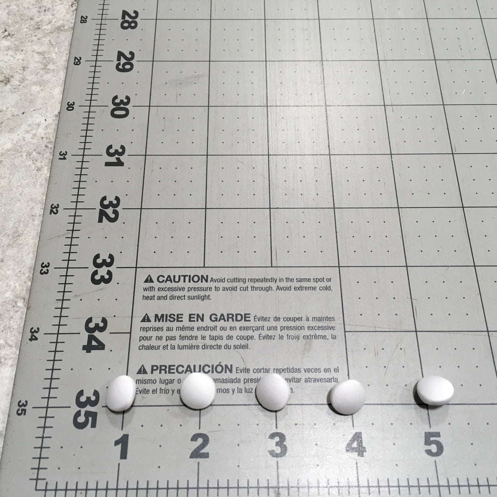 11 mm Flat White Buttons/ Sold by the button