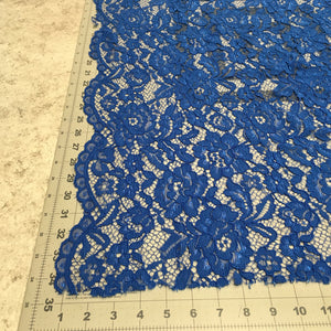 56 Royal Blue Lace Flora - Sold by the half yard