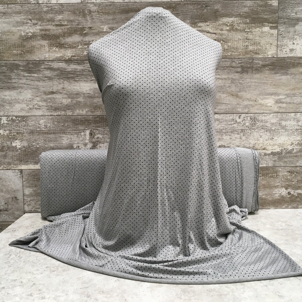 Rayon Spandex Grey & Black  l Sold by the half yard