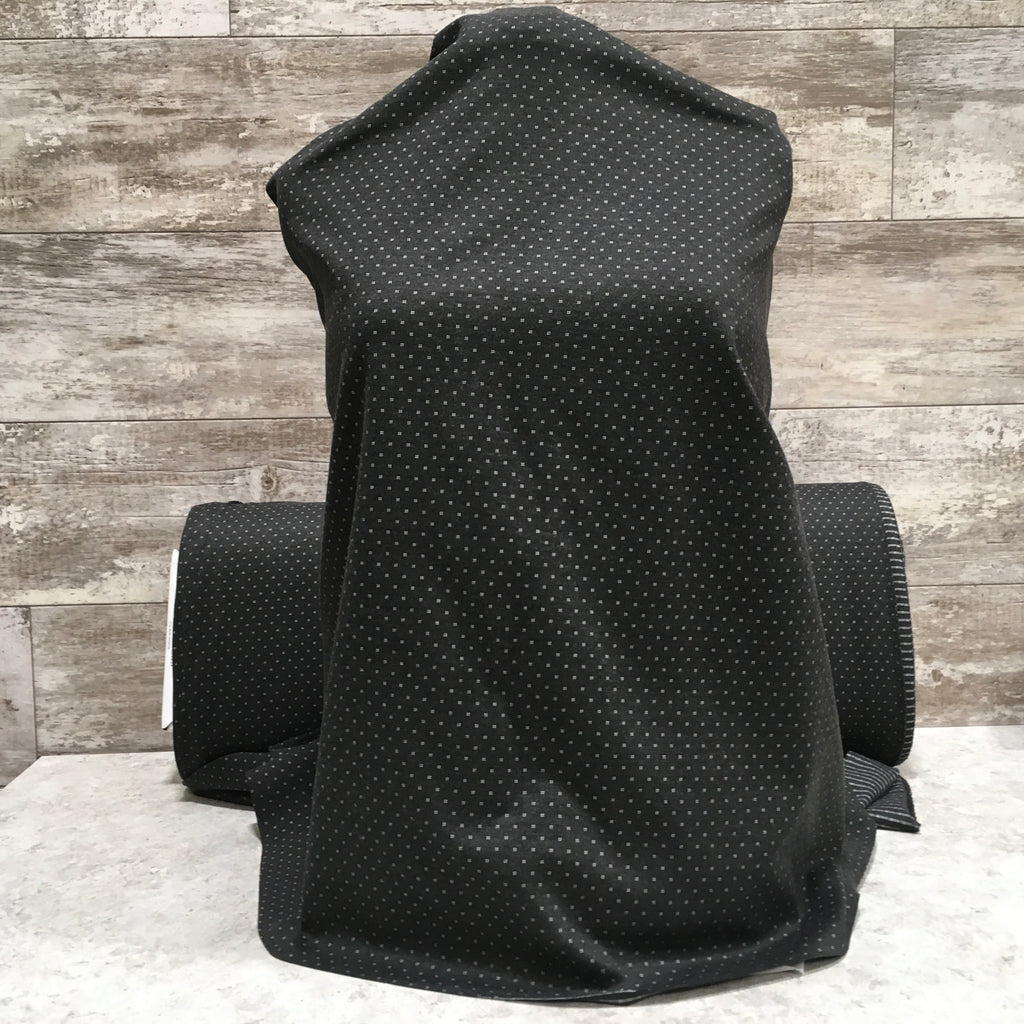 Tempo Ponte 01 Charcoal & White  | Sold by the half yard