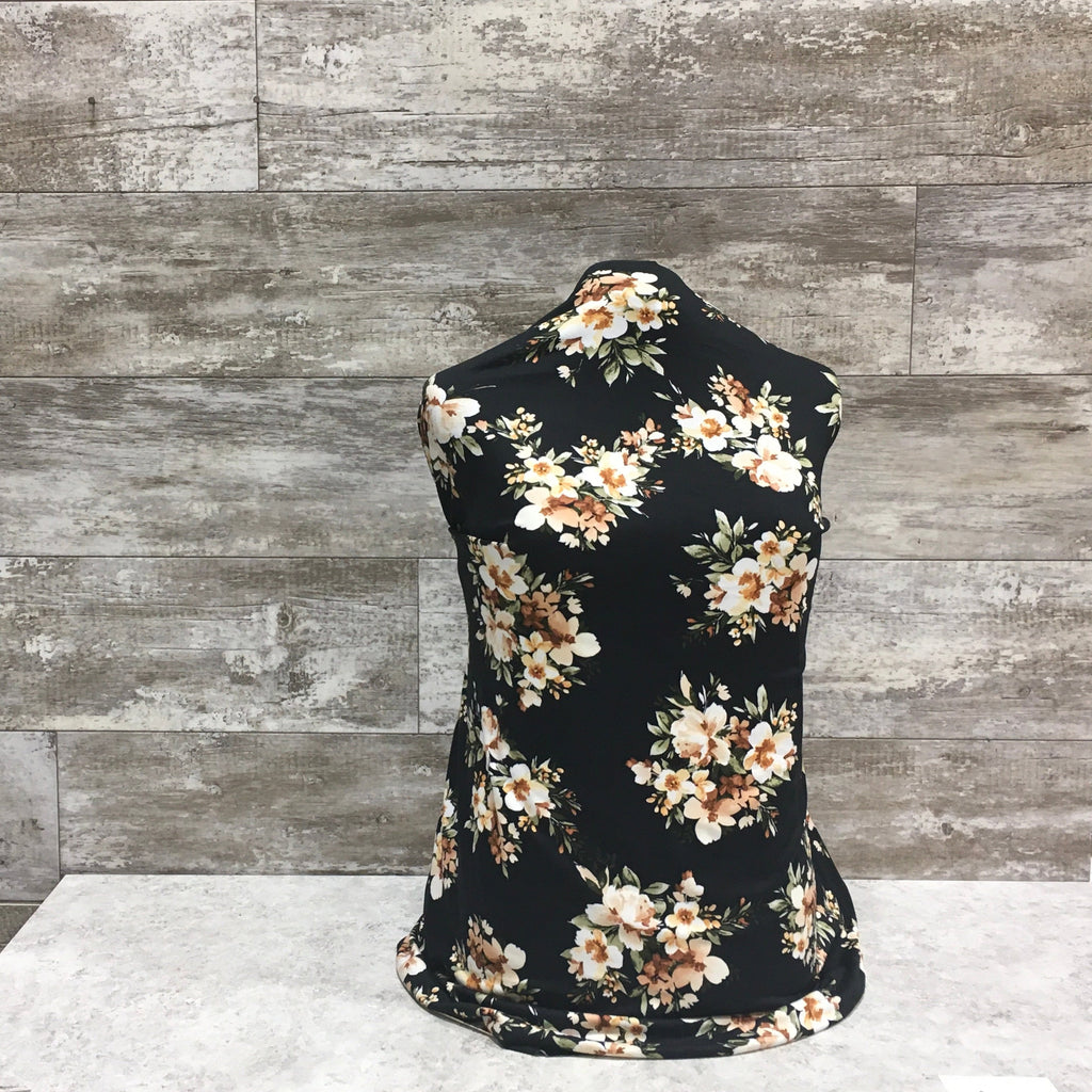 DBP Coffee Espresso Floral | Sold by half yard