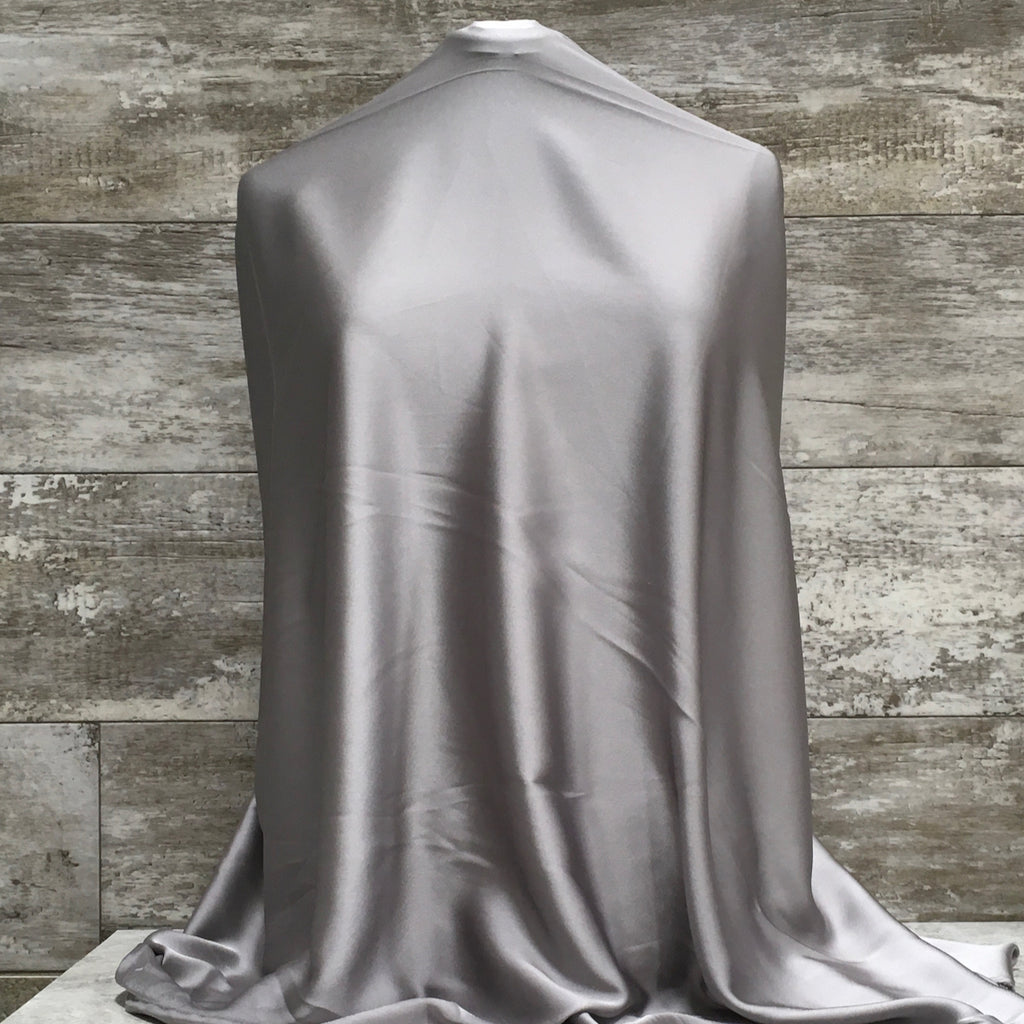 Arabella Satin - Silver 22 | Sold by the half yard