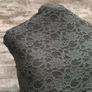 Xanna Lace / Charcoal 79 - Sold by the half yard