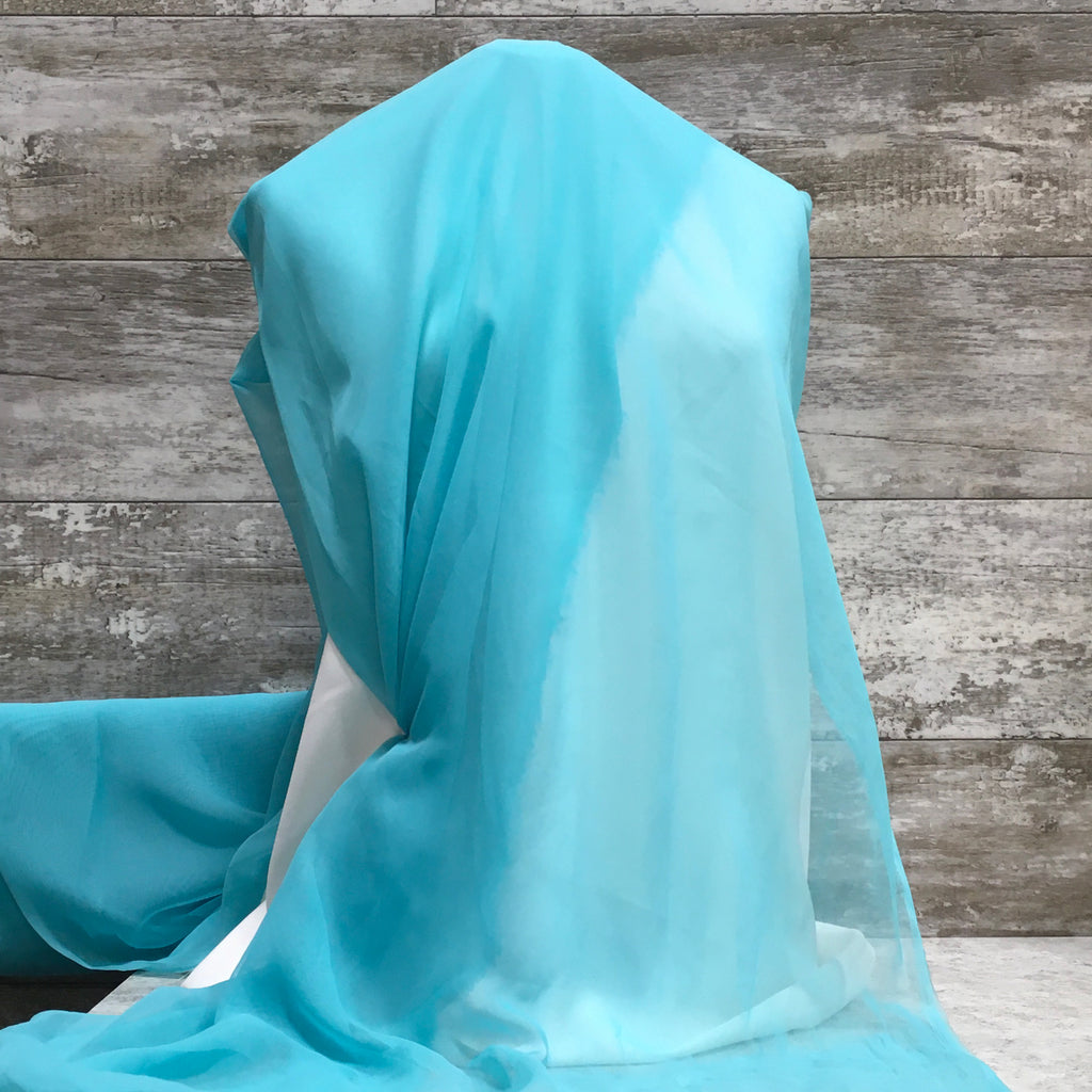 Classic Sheer Chiffon / Caribbean Turquoise  | Sold by the half yard