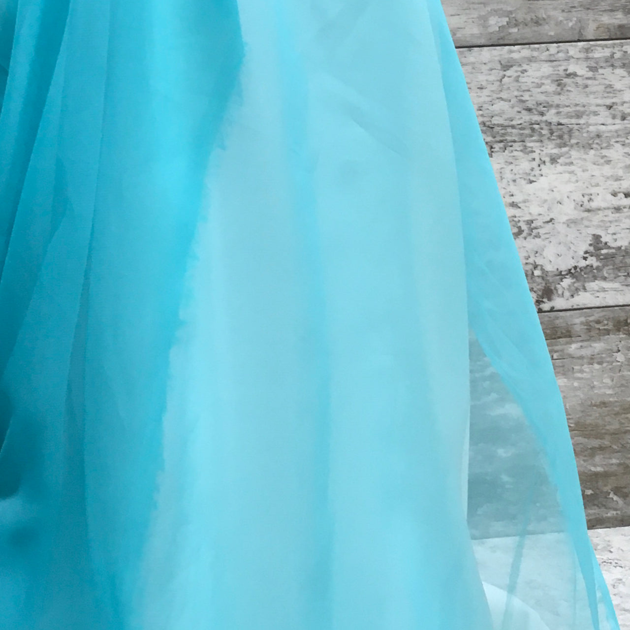 Classic Sheer Chiffon / Caribbean Turquoise  | Sold by the half yard