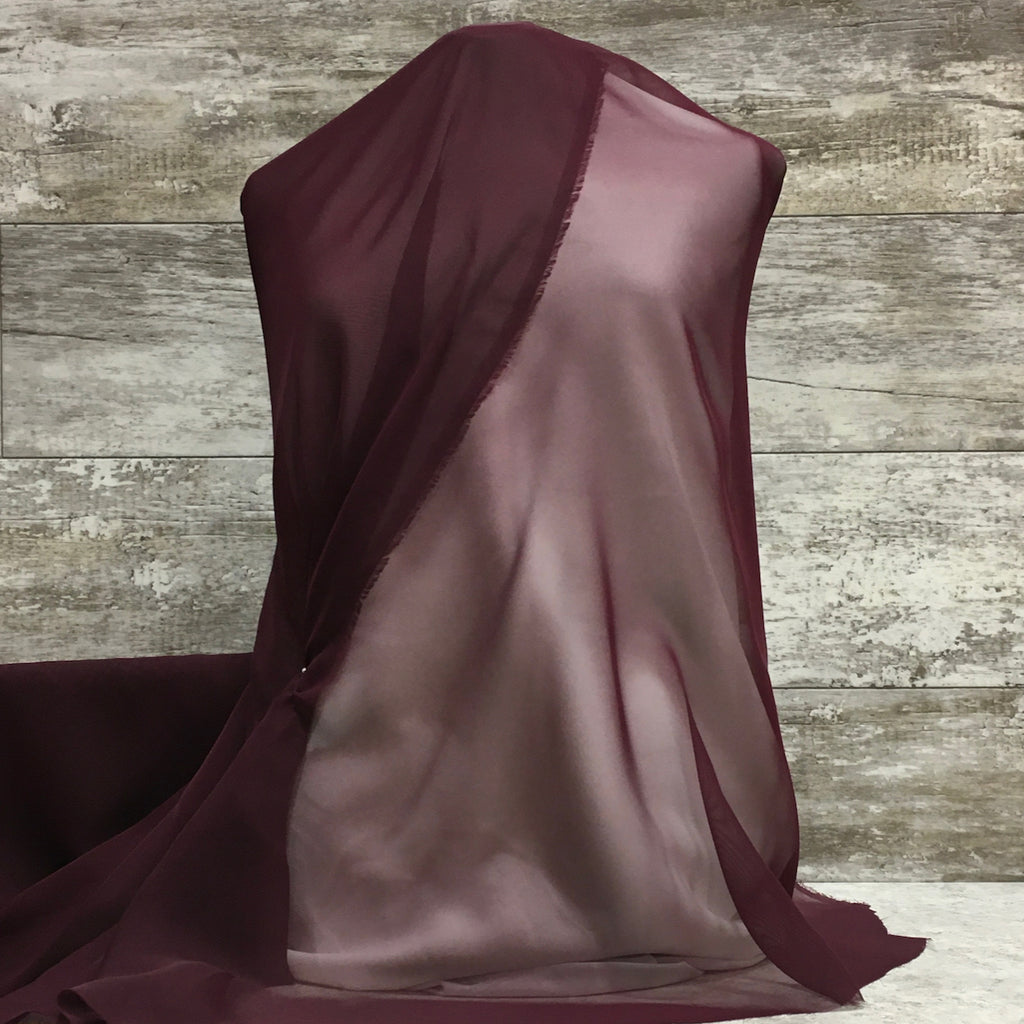 Polyester Chiffon / Burgundy | Sold by the half yard