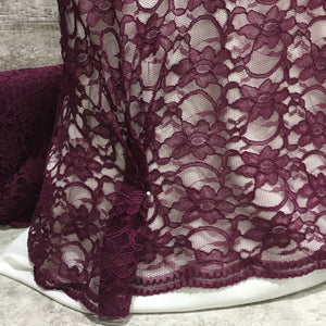 Xanna Lace / Raspberry 14 - Sold by the half yard