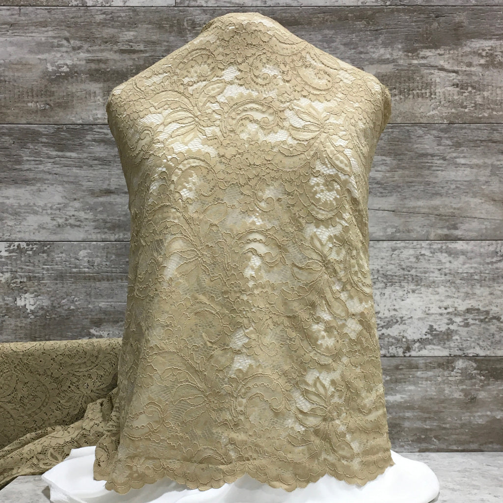 Amelia Lace / Beige 18 - Sold by the half yard