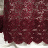 Lace with Sequins / Burgundy - Sold by the half yard