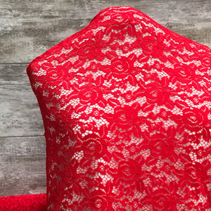 Camellia Lace / Red 05 - Sold by the half yard