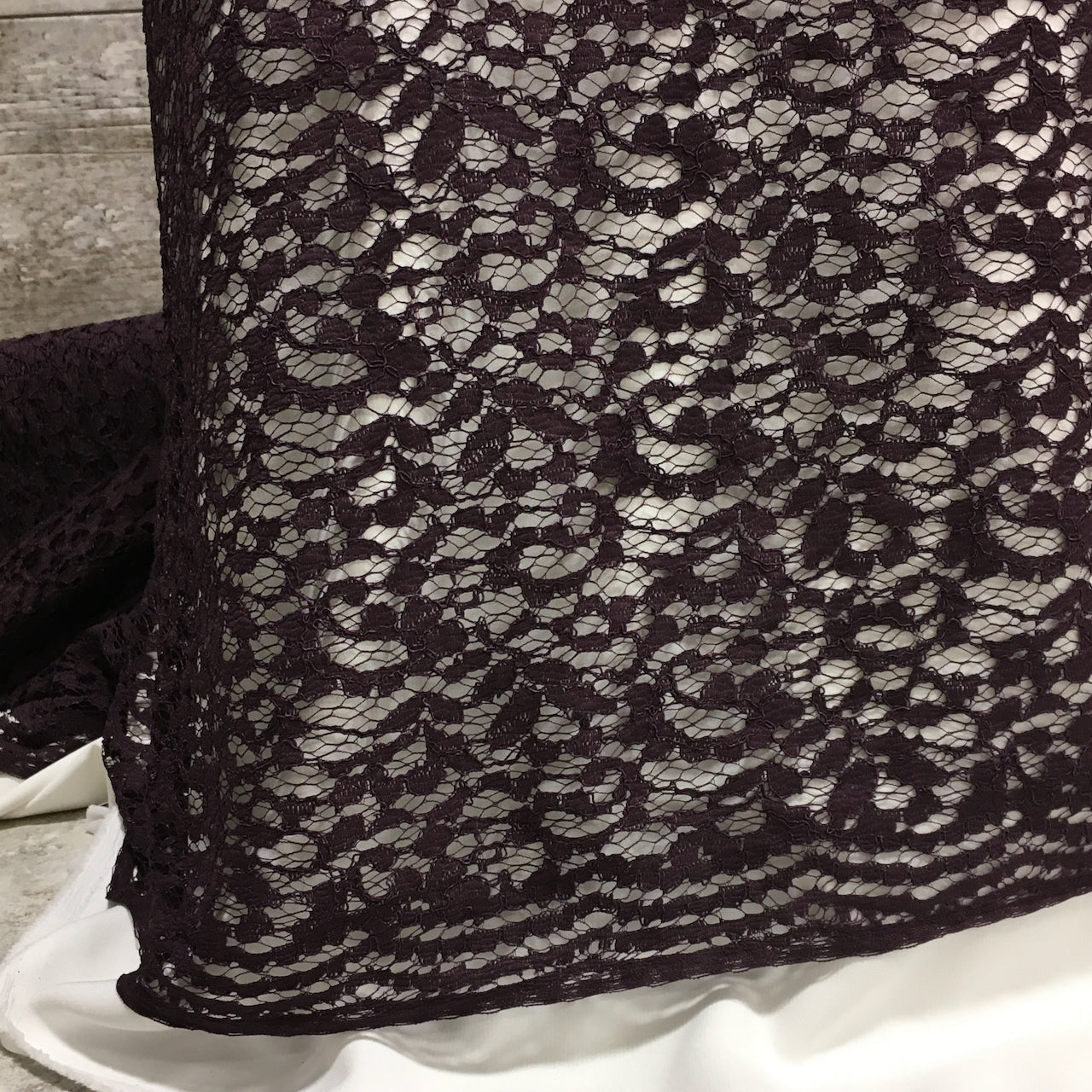 Sapphire Lace / Plum 22 - Sold by the half yard