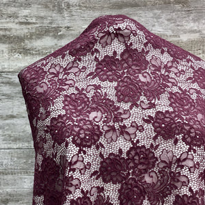 Stretch Lace / Wineberry - Sold by the half yard
