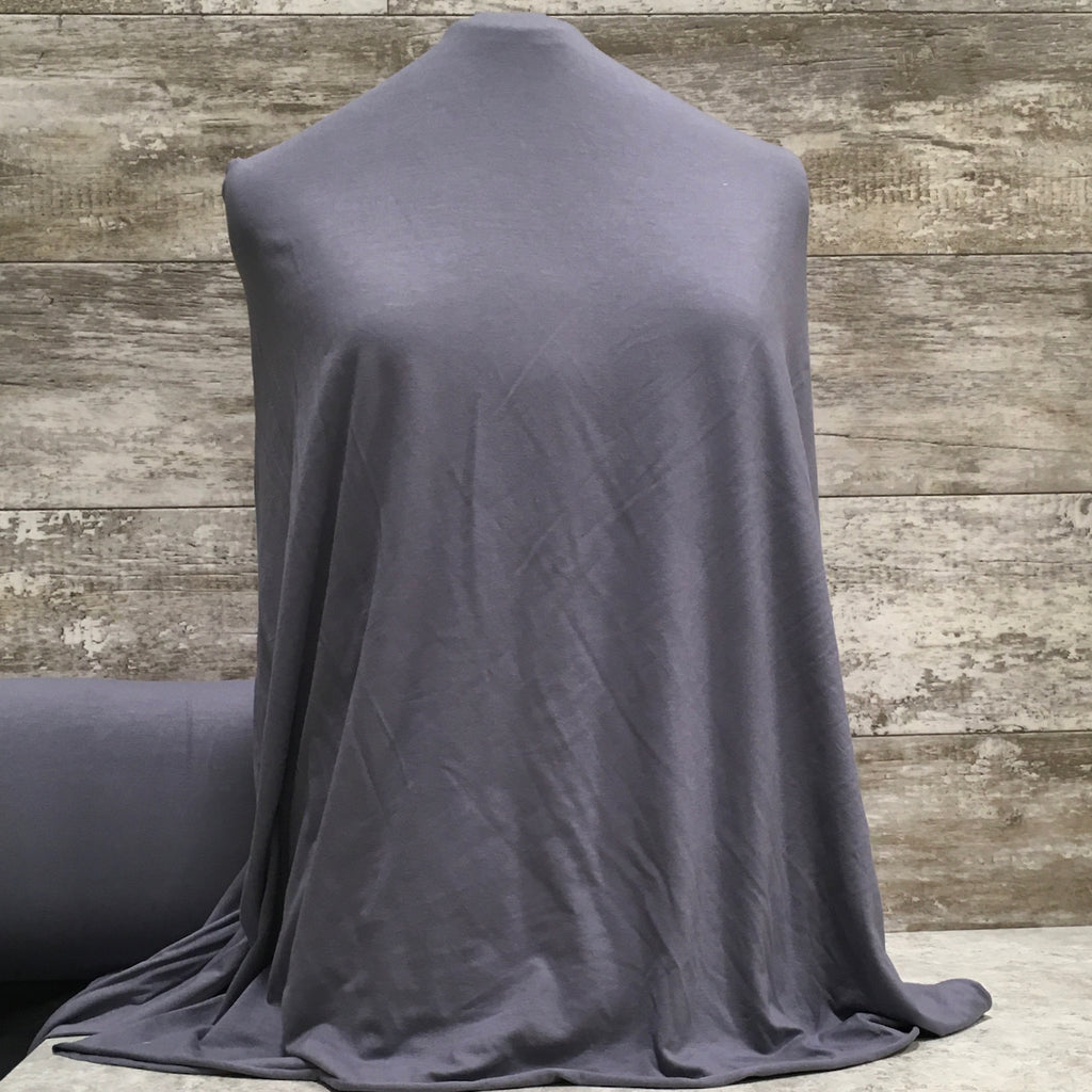 Bamboo Periwinkle Grey Solid l Sold by the half yard